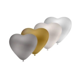 Palloncini cuore classic line metallizzati 5" (13cm) assortiti, 100pz.