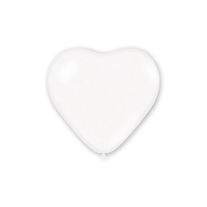 Palloncini cuore classic line pastello 17" (43cm) bianco 10, 50pz.