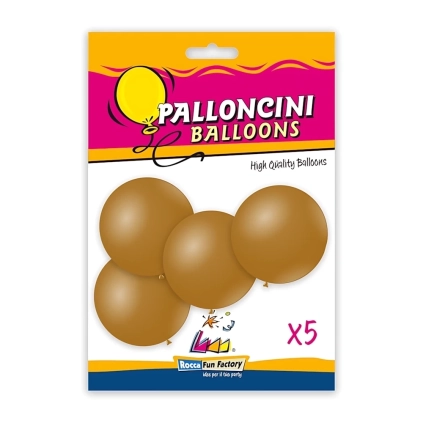 Palloncini classic line metallizzati 15" (38cm) oro 66, 5pz.