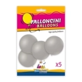 Palloncini classic line metallizzati 15" (38cm) argento 68, 5pz.