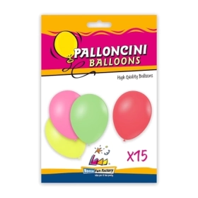 Palloncini classic line fluo 12" (30cm) colori assortiti, 15pz.