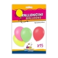 Palloncini classic line fluo 12" (30cm) colori assortiti, 15pz.