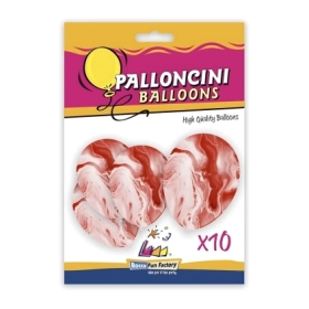 Palloncini classic line marmorizzato 12" (30cm) rosso 110, 10pz.