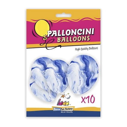 Palloncini classic line marmorizzato 12" (30cm) blu 112, 10pz.