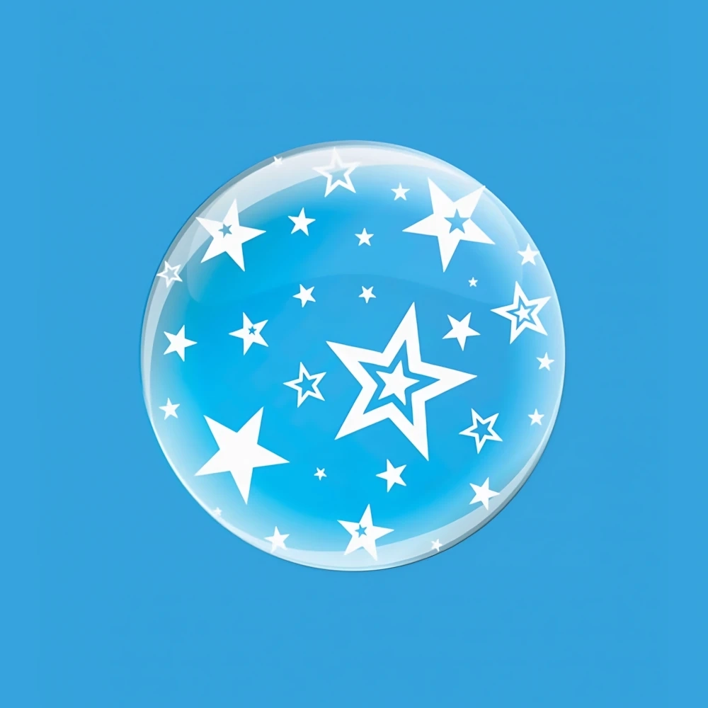 Palloncino Deco B-Loon Stelle Stampa Bianca  24" (60cm), 1pz.