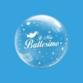 Palloncino Deco B-Loon Battesimo Stampa Bianca  24" (60cm), 1pz.