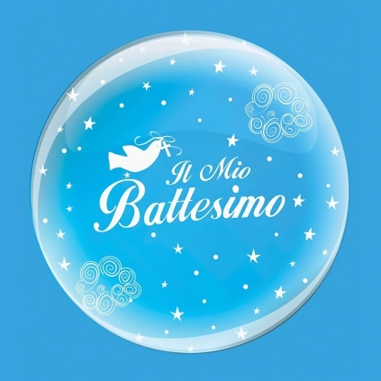 Palloncino Deco B-Loon 36" Battesimo Stampa Bianca  36" (91cm), 1pz.