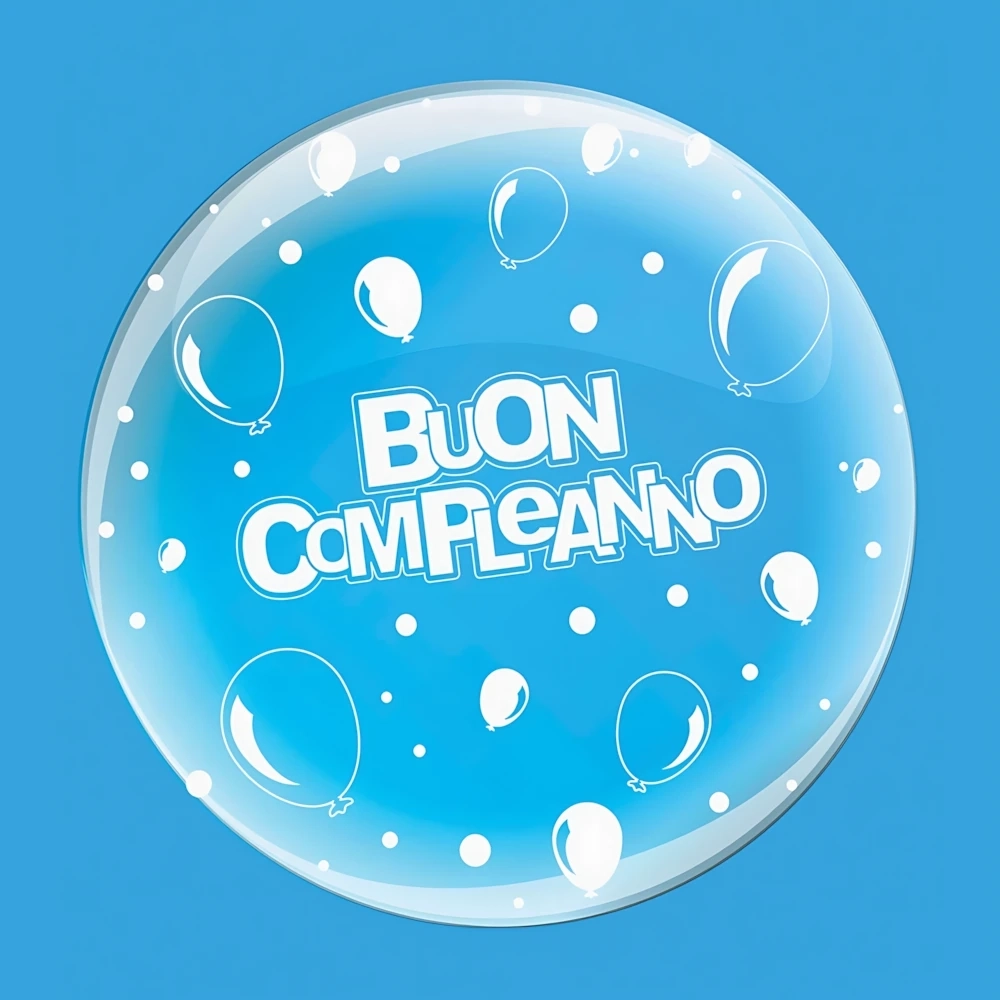 Palloncino Deco B-Loon 36" Buon Compleanno Stampa Bianca 19465  36" (91cm), 1pz.