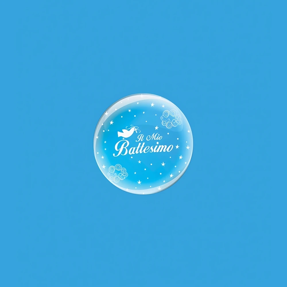 Palloncini Deco B-Loon 10" Battesimo Stampa Bianca  10" (25cm), 5pz.