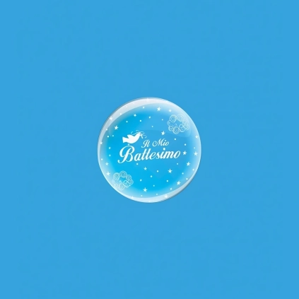 Palloncini Deco B-Loon 10" Battesimo Stampa Bianca  10" (25cm), 5pz.