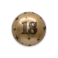 Palloncino Deco Chrome B-Loon Oro Stampa 18 nero  24" (60cm), 1pz.