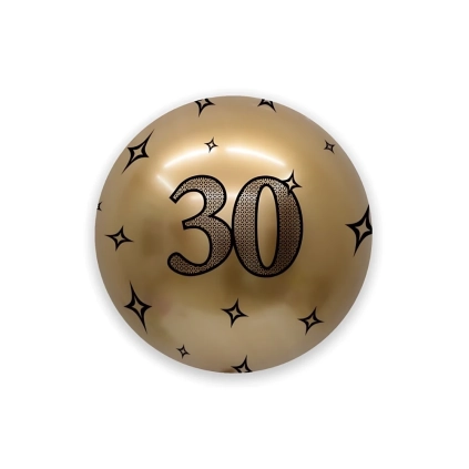 Palloncino Deco Chrome B-Loon Oro Stampa 30 nero  24" (60cm), 1pz.