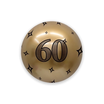 Palloncino Deco Chrome B-Loon Oro Stampa 60 nero  24" (60cm), 1pz.