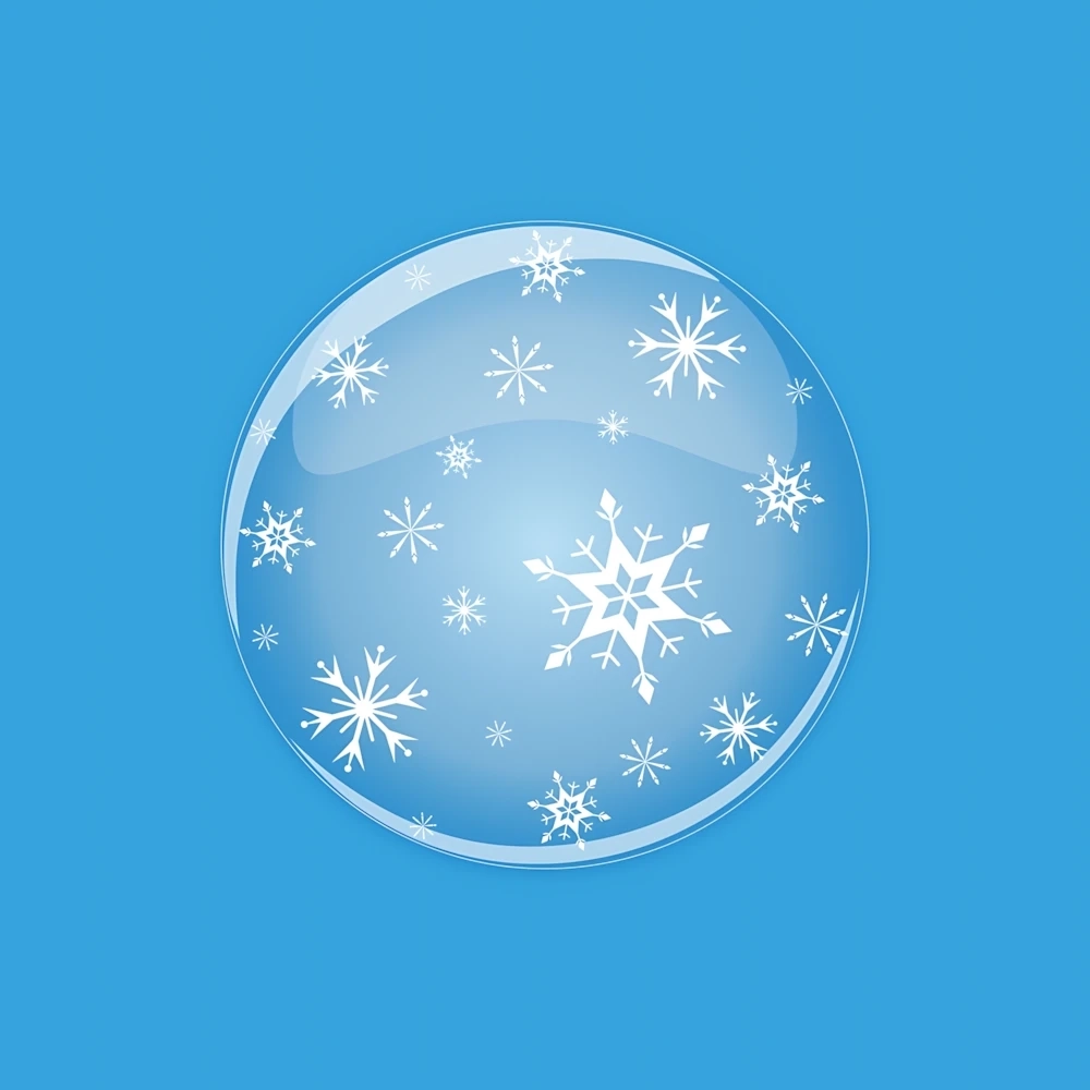Palloncino Deco B-loon Stampa Fiocchi di Neve  24" (60cm), 1pz.