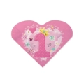 Tovaglioli Primo Compleanno Rosa 33x33cm, 20pz.