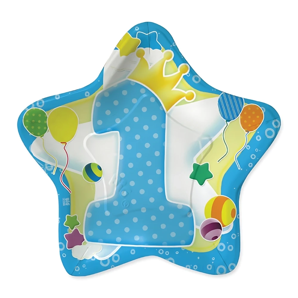 Piatti Stella Primo Compleanno Azzurro 24cm, 10pz.