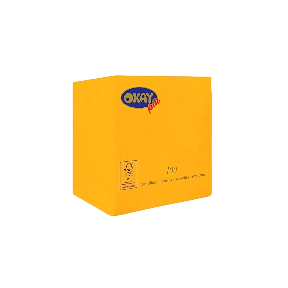 Tovaglioli Giallo Sole 25x25cm 2 veli, 100pz.