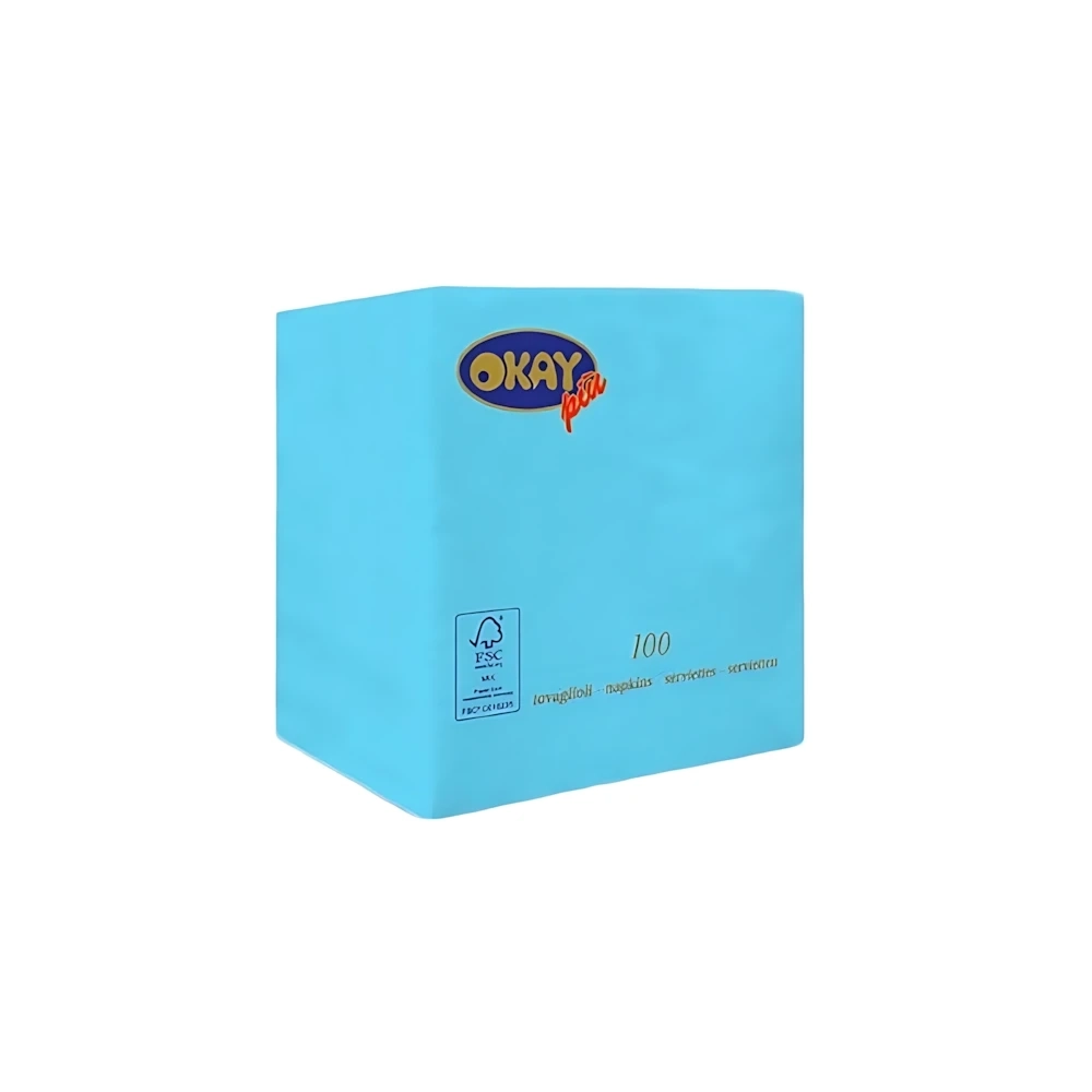 Tovaglioli Azzurri 25x25cm 2 veli, 100pz.