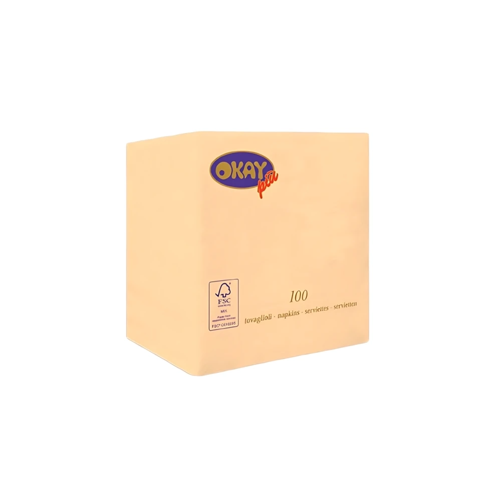 Tovaglioli Champagne 25x25cm 2 veli, 100pz.