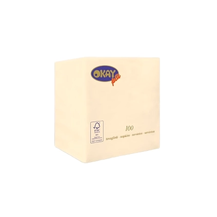Tovaglioli Panna 25x25cm 2 veli, 100pz.