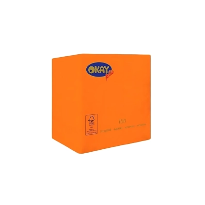 Tovaglioli Arancione 25x25cm 2 veli, 100pz.
