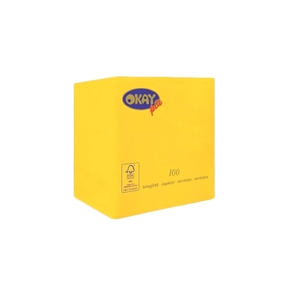 Tovaglioli Giallo Limone 25x25cm 2 veli, 100pz.