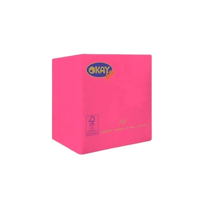 Tovaglioli Ortensia/Fuxia 25x25cm 2 veli, 100pz.