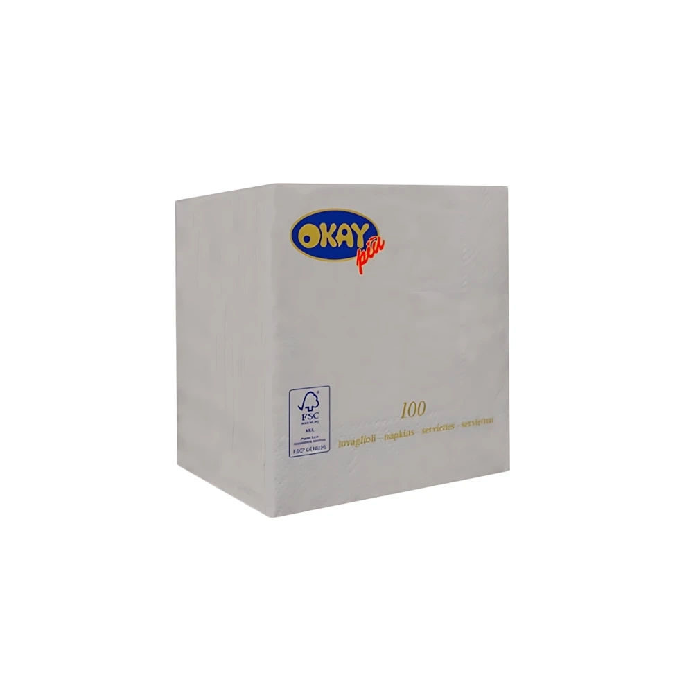 Tovaglioli Argento 25x25cm 2 veli, 50pz.
