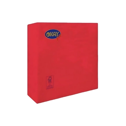 Tovaglioli Rossi Baccarà 33x33cm 2 veli, 50pz.