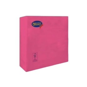 Tovaglioli Ortensia/Fucsia 33x33cm 2 veli, 50pz.