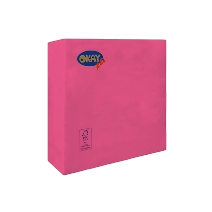 Tovaglioli Ortensia/Fucsia 33x33cm 2 veli, 50pz.