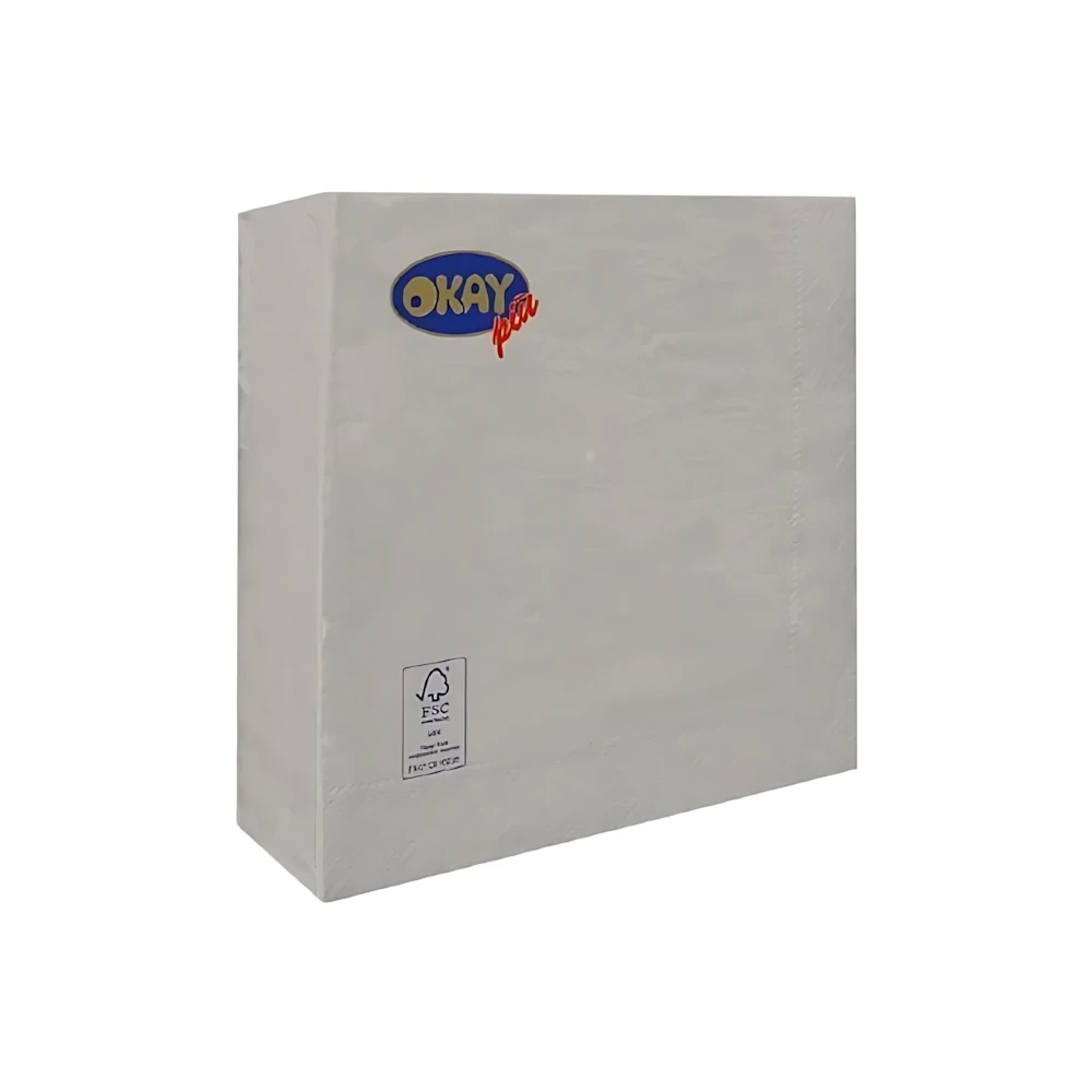 Tovaglioli Argento 33x33cm 2 veli, 50pz.
