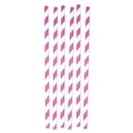 Cannucce in carta a strisce Fuxia e bianche 26x1cm, 12pz.