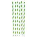 Cannucce in carta a strisce Verde Mela e bianche 26x1cm, 12pz.
