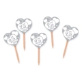 Picks, stuzzicadenti Nozze d'Argento, 25 anni matrimonio sagomati 4x7cm, 25pz.