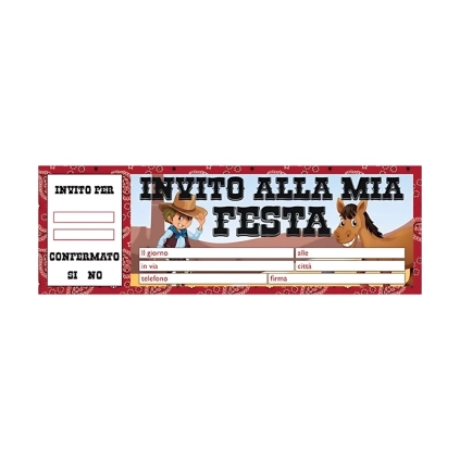 Inviti Cowboy Assegno, 20pz.