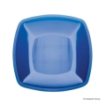 Piatti Blu trasparente piani di forma quadrata 23cm, 12pz.