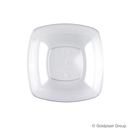 Piatti Trasparenti fondi di forma quadrata 18cm, 25pz.