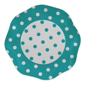 Piatti Acquamarina a pois 27cm, 5pz.