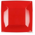 Piatti Rossi China Nice grandi di forma quadrata 29cm, 6pz.