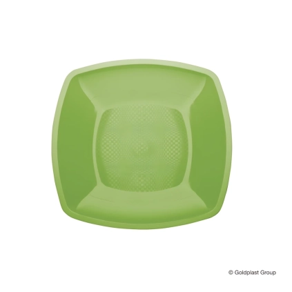 Piatti Verde Lime dessert, frutta di forma quadrata 18cm, 12pz.