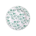 Piatti verdi piccoli in cartoncino compostabile, bordo pieghettato e stampa Natura 21cm, 8pz.