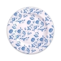 Piatti Blu fondi in cartoncino compostabile, bordo pieghettato e stampa Natura 25,5cm, 8pz.