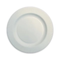 Piatti Avorio fondi in cartoncino compostabile, bordo pieghettato e stampa 25,5cm, 8pz.
