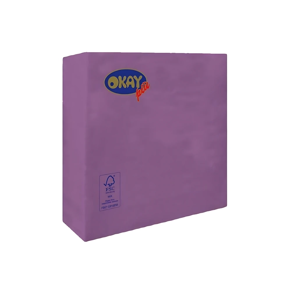 Tovaglioli viola 2 veli 33x33cm, 100pz.