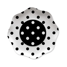 Piatti Pois Neri 23cm, 10pz.