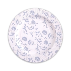 Scodelle Natura Argento compostabili con bordo pieghettato 25,5cm, 8pz.