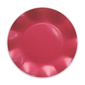 Piatti Rossi grandi in cartoncino compostabile, modello petalo 27cm , 8pz.