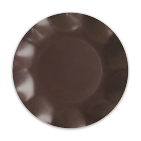Piatti Marroni grandi in cartoncino compostabile modello petalo 27cm , 8pz.