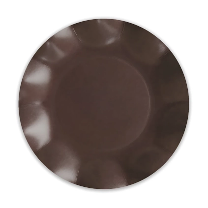 Piatti Marroni grandi in cartoncino compostabile modello petalo 27cm , 8pz.